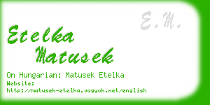 etelka matusek business card